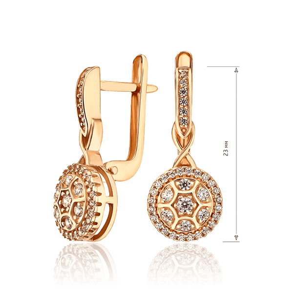 серьги золотые с фианитами серьги золотые с фианитами