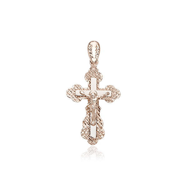 Золотой крестик с алмазной гранью с Распятием 028739 детальное изображение ювелирного изделия Золотые крестики православные Золотой крестик с алмазной гранью с Распятием 028739 детальное изображение ювелирного изделия Золотые крестики православные