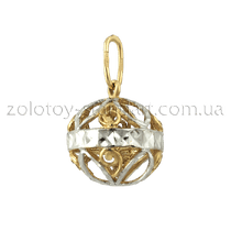 обзорное фото Золотой подвес Шар 62325  Золотые подвески без камней