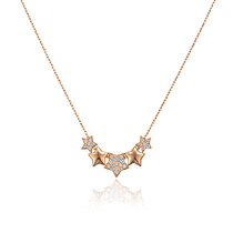 обзорное фото Стильное золотое колье Звезды с фианитами 032479 Золотые колье с камнями обзорное фото Стильное золотое колье Звезды с фианитами 032479  Золотые колье с камнями