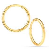 обзорное фото Серьги кольца из желтого золота 036049  Золотые серьги без вставок