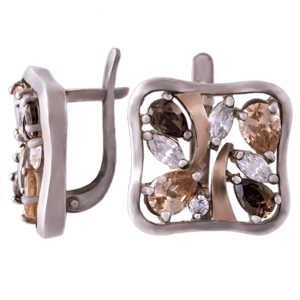 Серебряные серьги с цирконием С933 детальное изображение ювелирного изделия Серебряные серьги с камнями