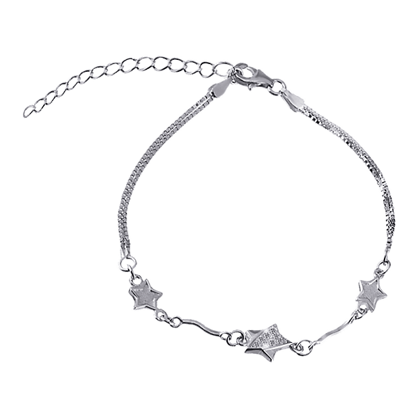 Серебряный браслет Звездочки с фианитами 025478 детальное изображение ювелирного изделия Серебряные женские браслеты