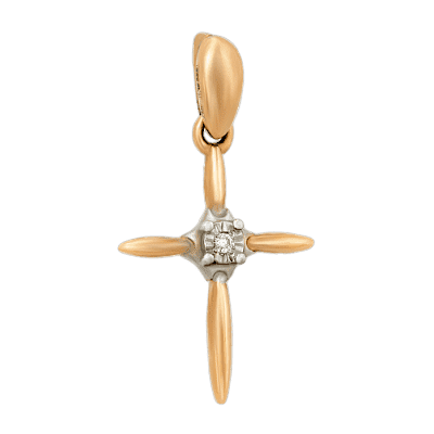 Женские кресты с бриллиантом. Фото в каталоге