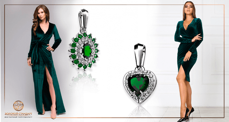 Кулоны с зелеными камнями фото