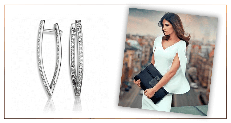 серьги из белого золота серьги из белого золота фото