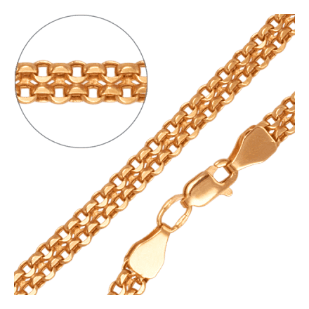 Роскошный золотой браслет с плетением "Дочбисмарк" 