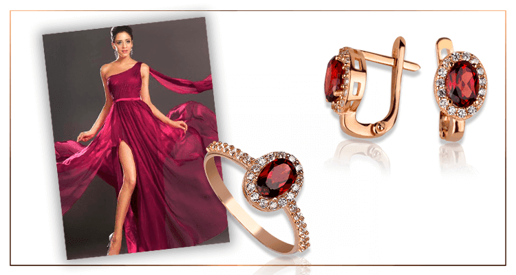 Ювелирные украшения с красными вставками купить