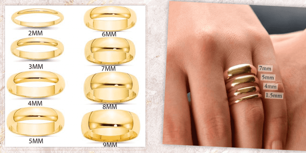 ширина обручального кольца фото
