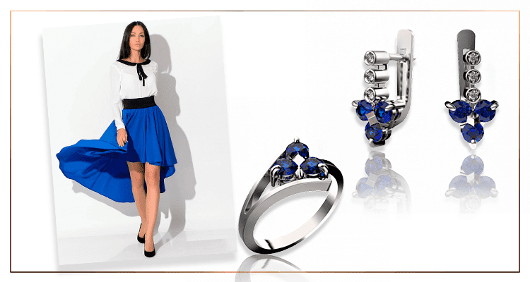 Ювелирные украшения с синими вставками купить