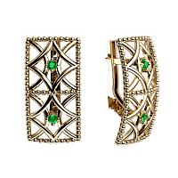 Золотые серьги с фианитами 420969