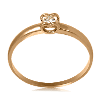 Золотое кольцо с бриллиантом Сердце R0692