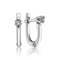 Бриллиантовые серьги из белого золота 585 пробы 035140