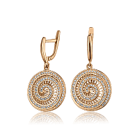 Золотые серьги с фианитами 027891