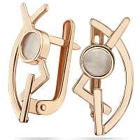 Золотые серьги с перламутром 034906