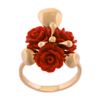 Золотое кольцо с кораллом 331403к