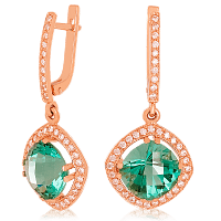 Золотые серьги с кварцем 023414