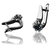 Серьги из белого золота с сапфирами и бриллиантами 023124