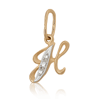 Золотой подвес буква Н 62306