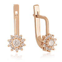 Золотые серьги с цирконием 024605