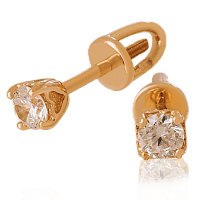 Золотые серьги с цирконием 023366