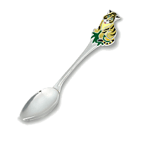 Детская ложка из серебра Тигренок с эмалью 031850