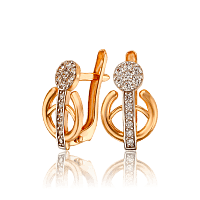 Ювелирные сережки оригинальные с камнями в золоте 033621