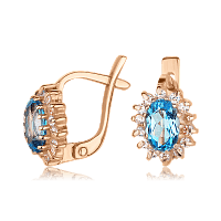 Золотые серьги с топазом 576730
