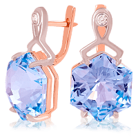 Золотые серьги с топазом 023433