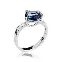 Кольцо из белого золота с Лондон топазом и бриллиантами 032941