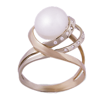 Золотое кольцо с жемчугом 358617