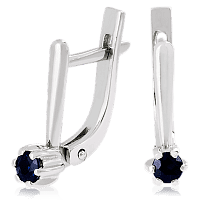 Золотые серьги с сапфиром 023411