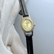 Годинник з шкіряним ремінцем і золотим корпусом 036177 детальне зображення ювелірного виробу