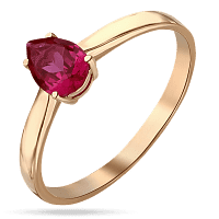 Кольцо из красногозолота с рубином Капля 036950