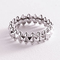 Массивное кольцо Клеш в белом золоте без вставок 039284