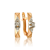 Женские серьги с комбинированного золота с камнями 033465