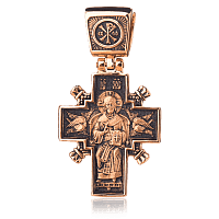 Золотой православный крестик с чернением 024653