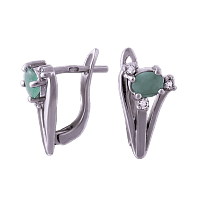 Серебряные серьги с изумрудом 4696