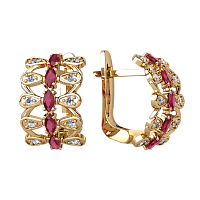 Золотые серьги с цирконием 420976