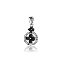 Серебряный подвес с фианитами и эмалью 027939