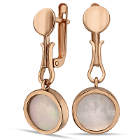 Золотые серьги с перламутром Минимализм 038797