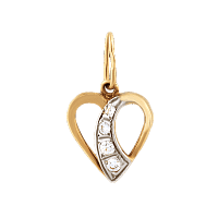 Золотой подвес Сердце 62024