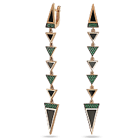 Золотые серьги с агатом и нанокристаллами 030071