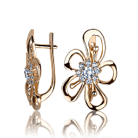 Золотые серьги с цирконием 566124