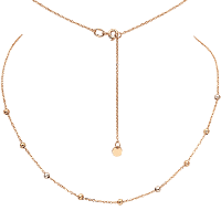 Стильное золотое колье с шариками из красного, белого и лимонного золота 036791