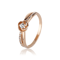 Золотое кольцо с фианитом 028125