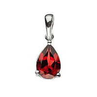 Подвес с гранатом из белого золота P0513