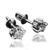 Серьги из белого золота с бриллиантами 023141