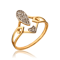 Золотое кольцо с фианитами 034926