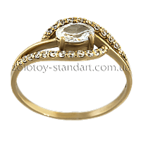 Золотое кольцо с цирконием 310442